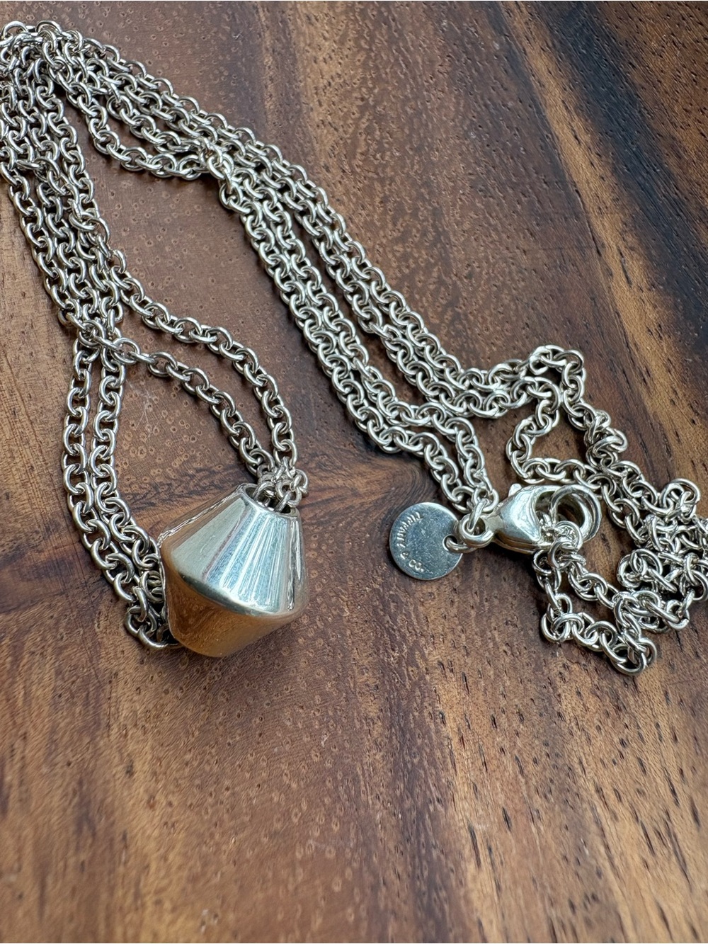 Tiffany & Co. Vintage Silver Barrel Beads Double Chain Necklace - Picture 5 of 8